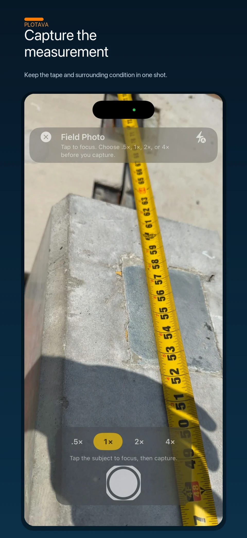 A tape measurement captured with its surrounding condition in Plotava